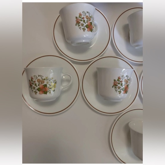 VTG Corning Ware Corelle INDIAN SUMMER Cup and Saucers,  8 saucers 8 Cups - Picture 3 of 16